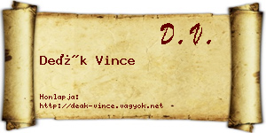 Deák Vince névjegykártya