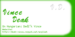 vince deak business card